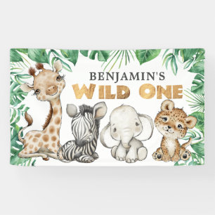 Banderoles Safari Wild One Birthday Banner