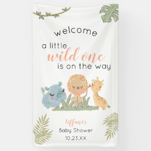 Banderoles Safari Wild One sur le chemin Baby Girl Douche