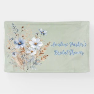 Banderoles Sage Vert Dusty Blue Wildflower Shower de Mariage