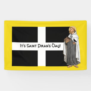 Banderoles Saint Piran de Cornwall (SAE 01) et son drapeau