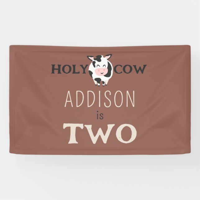 Banderoles Saint Vache 2e anniversaire de la ferme Animal Par (Horizontal)