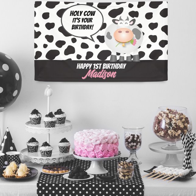 Banderoles Saint Vache C'est ton anniversaire mignon joyeux a (Créateur téléchargé)