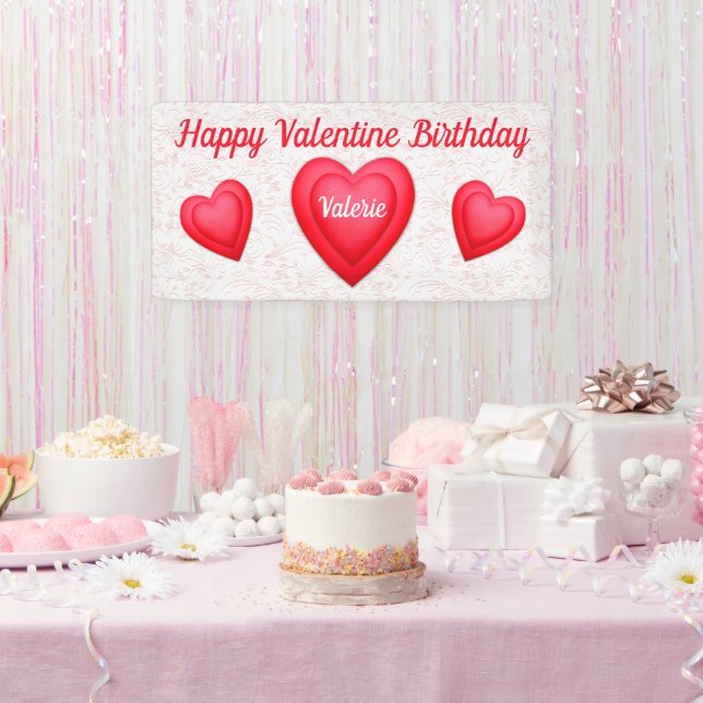Banderoles Saint-Valentin Anniversaire Fancy Coeurs rouges (Fête)