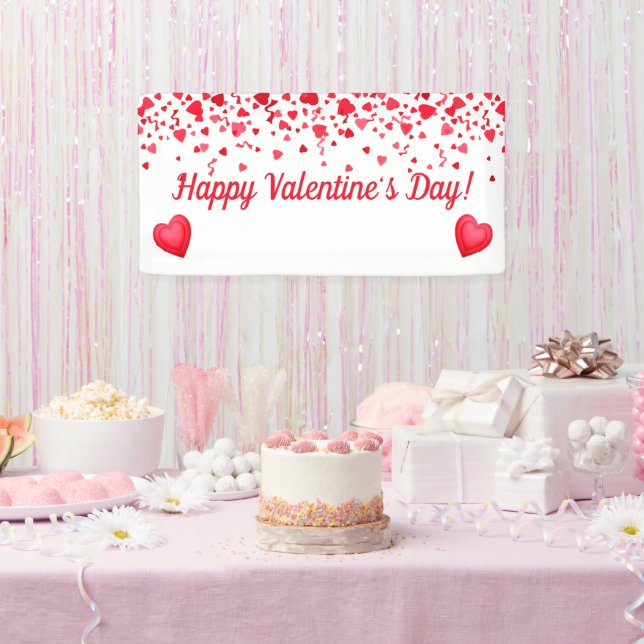 Banderoles Saint Valentin Rouge Motif des Coeurs Confetti (Fête)