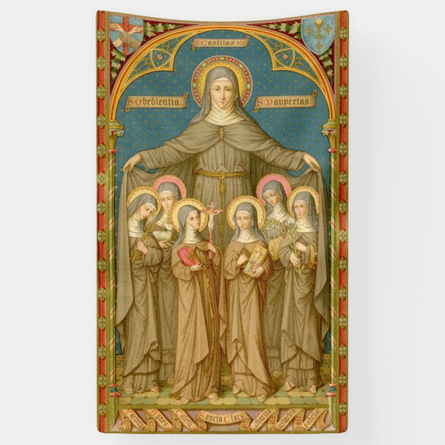 Banderoles Sainte Claire d'Assise et des Soeurs (SAU 027) Ban (Vertical)