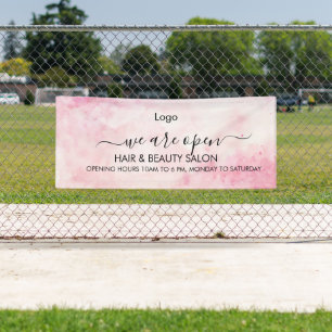 Banderoles Salon de beauté aquarelle rose