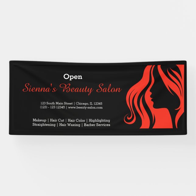 Banderoles Salon de beauté (brique feu) (Horizontal)