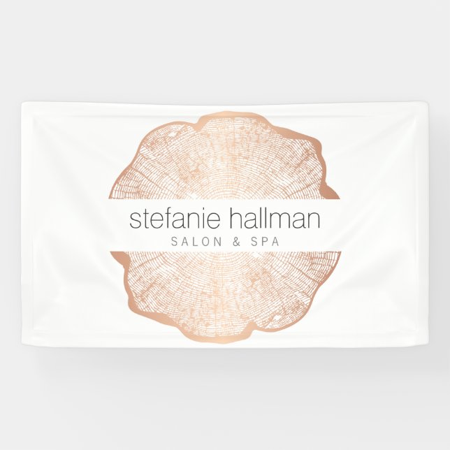 Banderoles Salon de Belle Bio Rose Gold Tree Rings (Horizontal)