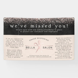 Banderoles Salon de cheveux rose Gold Grand Réouverture Sécur
