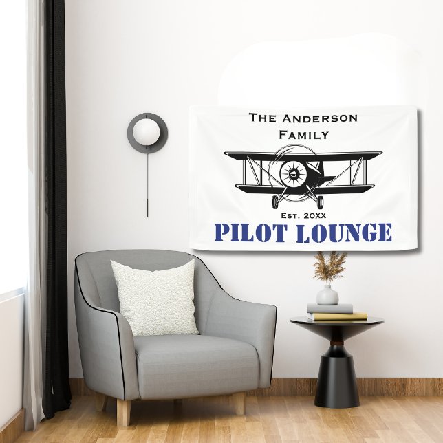 Banderoles Salon de pilotage avion de l'air aviation personna (Créateur téléchargé)