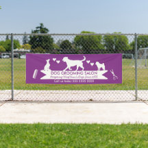 Salon de toilettage de chien moderne violet Silhou