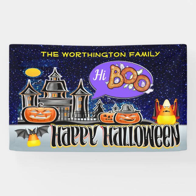 Banderoles Salut Boo ! Joyeux Halloween ! (Horizontal)