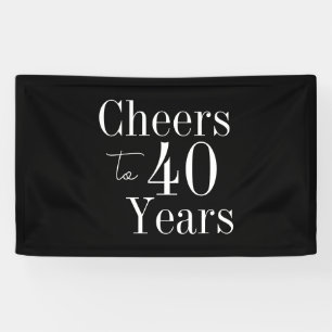 Banderoles Salutations à 40 ans Noir Blanc 40e anniversaire