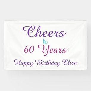 Banderoles Salutations à 60 ans Anniversaire coloré Personnal