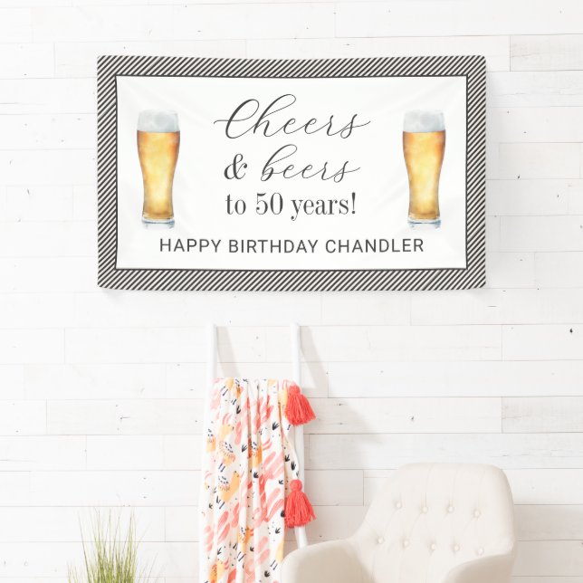 Banderoles Salutations et bières 50e anniversaire (En situation)