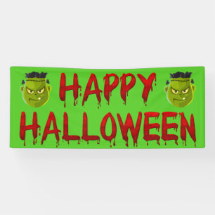 Banderoles Sang heureux d'égoutture de Halloween Frankenstein