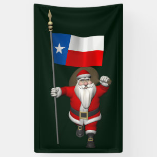 Banderoles Santa Claus Avec Drapeau Du Texas