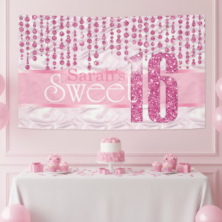 Banderoles Satin Jewel Sweet Sixteen Rose ID260