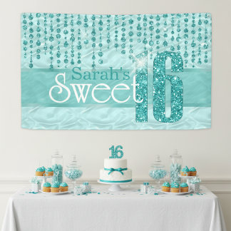 Banderoles Satin Jewel Sweet Sixteen Teal ID260