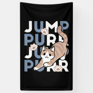 Banderoles Sauter Purr Jump : Conception de chat joueuse avec
