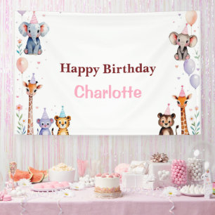 Banderoles Sauvage Une Animaux Mignons Ballon filles Annivers