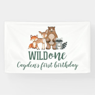 Banderoles Sauvageon Animal de la forêt Premier Anniversaire