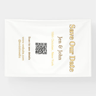 Banderoles Sauvegarder notre date Scannez le QR pour les déta