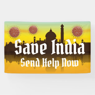 Banderoles Sauvez l'Inde de Covid-19