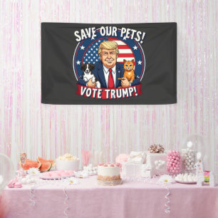 Banderoles Sauvez nos animaux de compagnie Votez Trump Pets F
