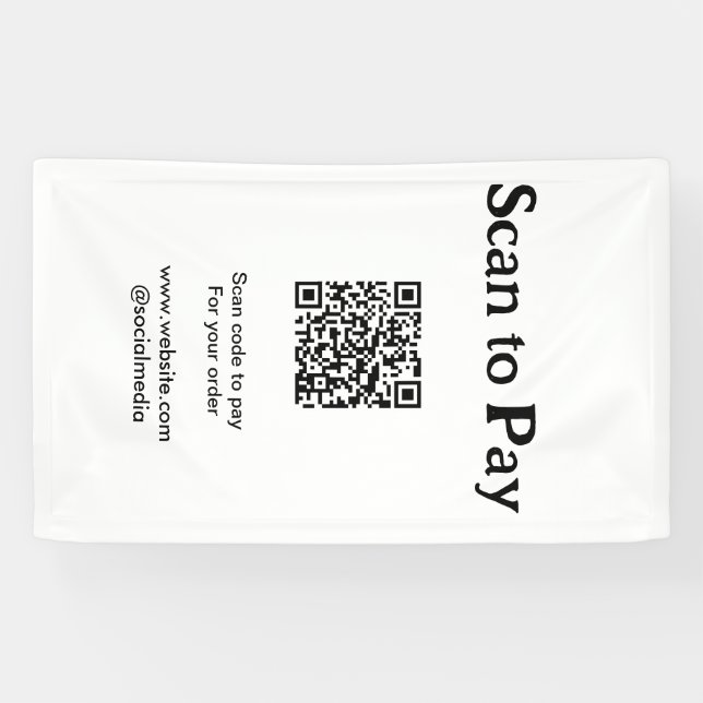 Banderoles Scanner pour payer la commande Code QR Ajouter un  (Horizontal)
