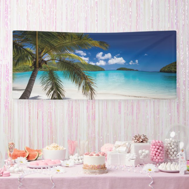Banderoles Scène De Plage Tropicale (Fête)