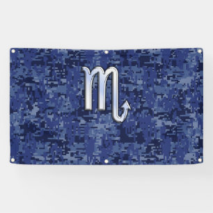 Banderoles Scorpio Zodiac Sign on Navy Blue Camo