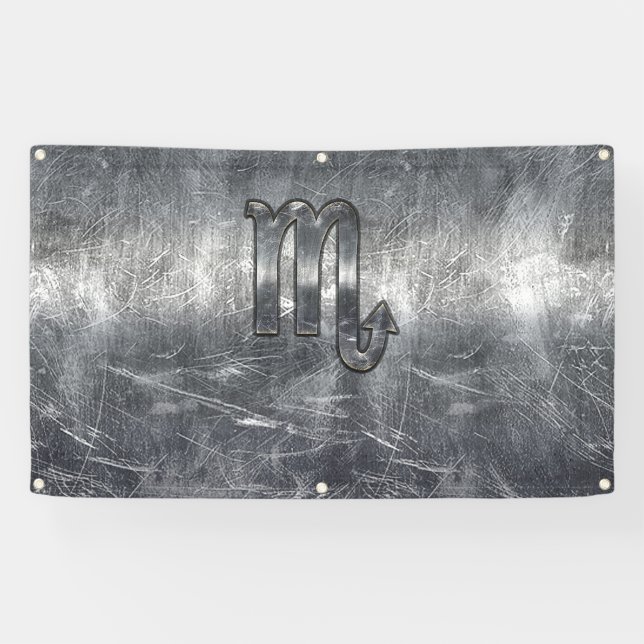 Banderoles Scorpio Zodiac Signe Distorsion Industrielle (Horizontal)