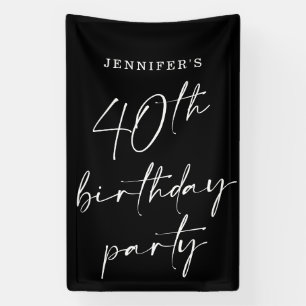 Banderoles Script chic moderne Quarantième anniversaire 40e f