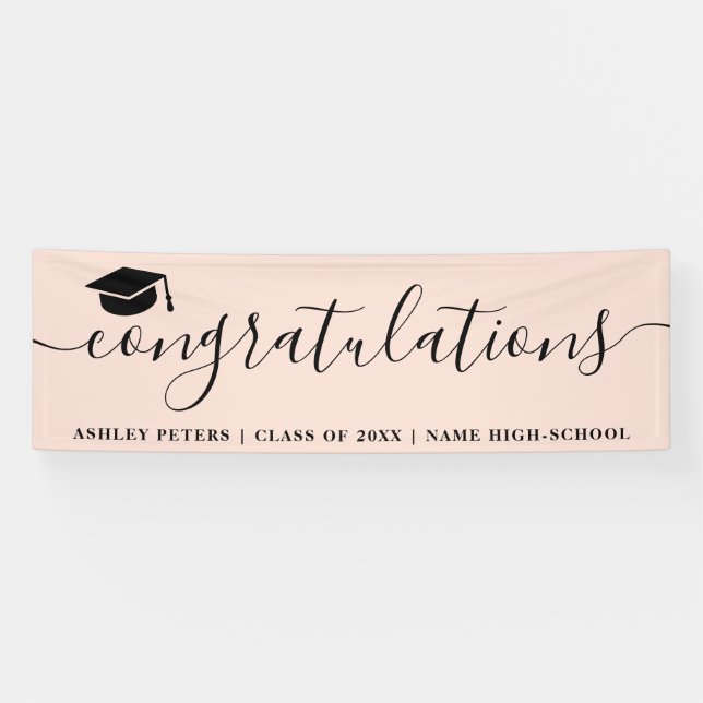 Banderoles Script de félicitations moderne casquette topper r (Horizontal)