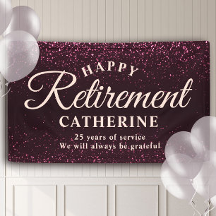 Banderoles Script moderne élégant Parties scintillant rose
