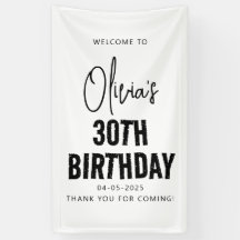 Script noir moderne 30e anniversaire chic & minima