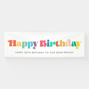 Banderoles Script rétro vintage Colorful Joyeux anniversaire