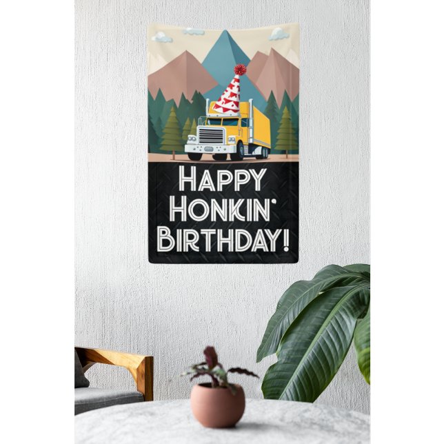 Banderoles Semi Camion Bonne fête d'anniversaire amusant tran (Funny truck birthday banner)