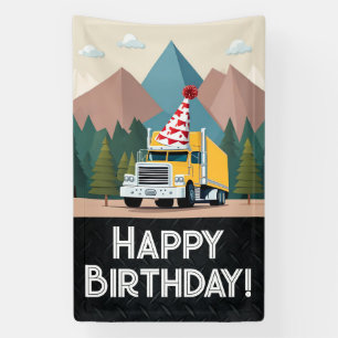 Banderoles Semi-Camion Bonne fête d'anniversaire Transport Co