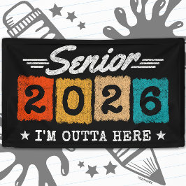 Banderoles Senior 2026 Retro Graduation Quote Multicolor