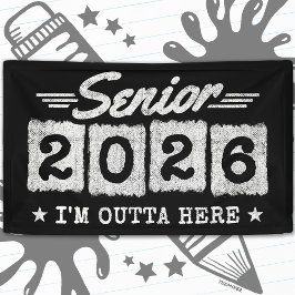 Banderoles Senior 2026 Vintage Graduation Quote Retro Type
