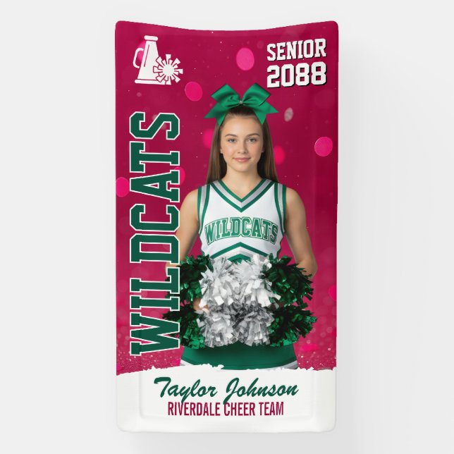 Banderoles Senior Cheerleading Cheer Team Custom Sports Photo (Verticale)
