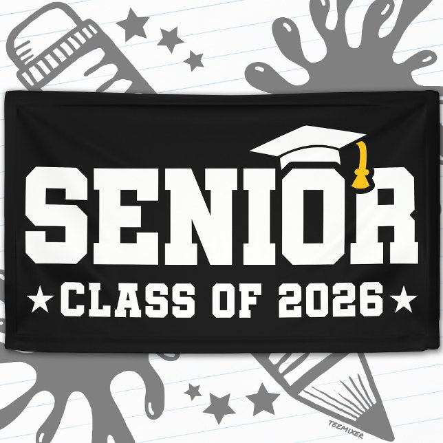 Banderoles Senior Class of 2026 Bold Graduation Typography (Créateur téléchargé)