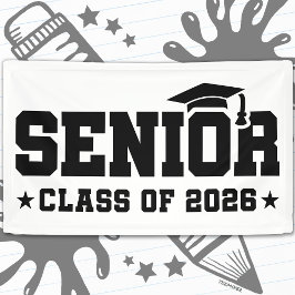 Banderoles Senior Class of 2026 Bold Graduation Typography