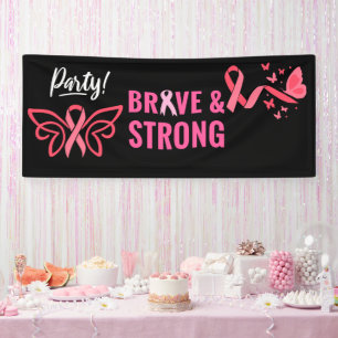 Banderoles Sensibilisation au cancer du sein rose octobre