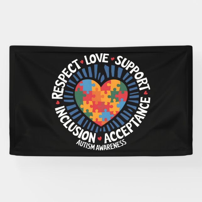 Banderoles Sensibilisation sur l'autisme Respect autistique A (Horizontal)