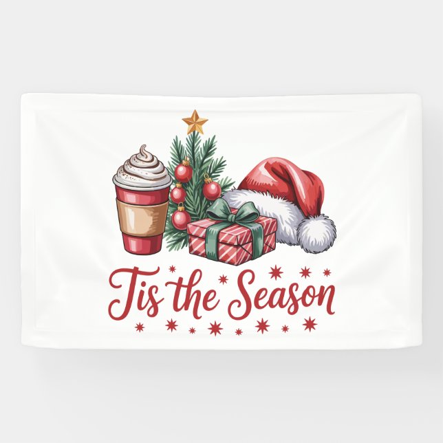 Banderoles Sentez Jolly Christmas Tree Hot Cocoa Holiday (Horizontal)