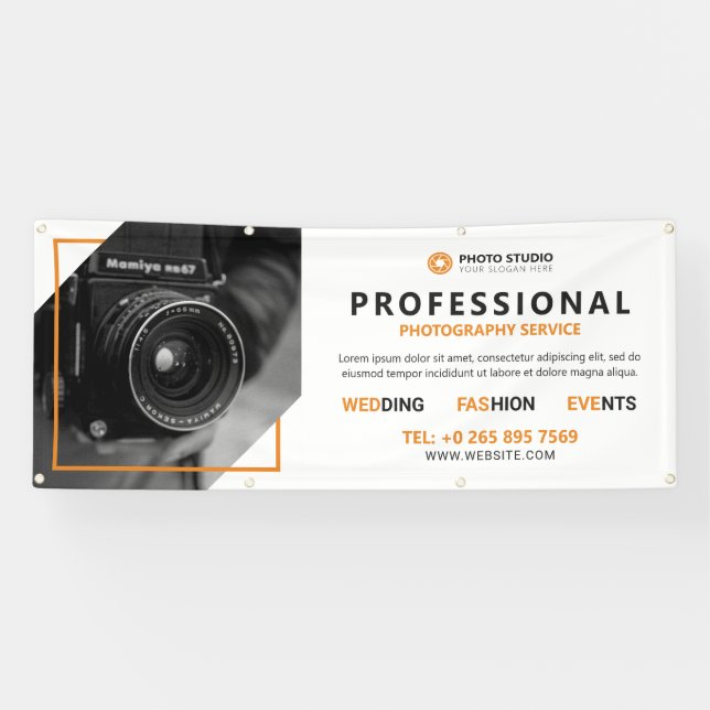 Banderoles Service de photographe professionnel (Horizontal)