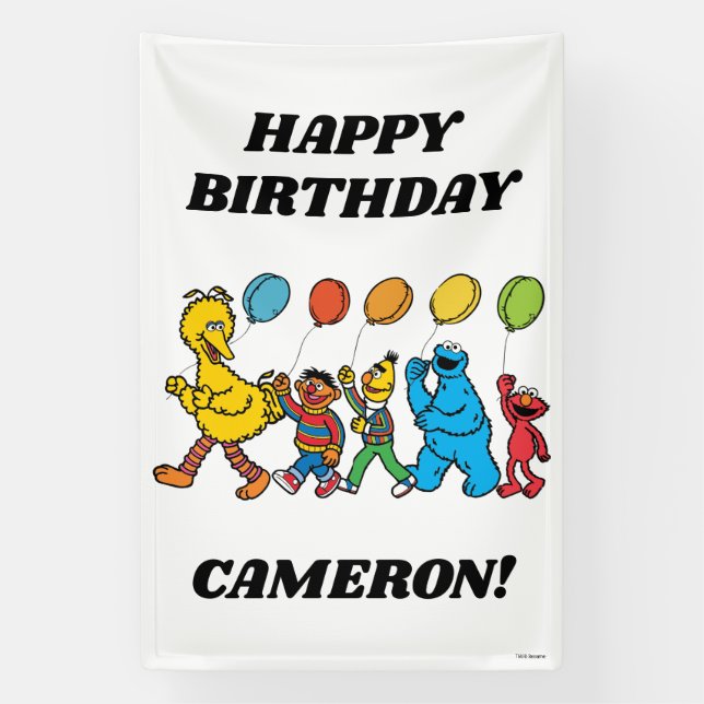 Banderoles Sesame Street Pals Balloons Anniversaire (Verticale)